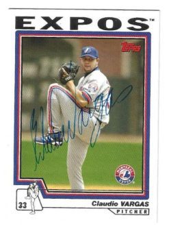 Autographed CLAUDIO VARGAS Montreal Expos 2004 Topps Card