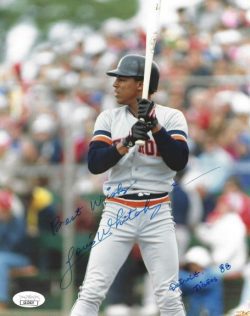 Autographed LOU WHITAKER 8x10 Detroit Tigers Photo JSA