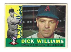 Autographed DICK WILLIAMS Kansas City Athletics 1960 Topps Card