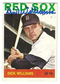 Autographed DICK WILLIAMS Boston Red Sox 1964 Topps Card