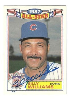 Autographed BILLY WILLIAMS Chicago Cubs 1988 Topps Glossy All Star Card