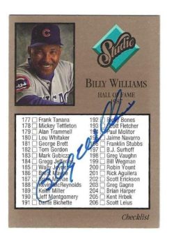 Autographed BILLY WILLIAMS Chicago Cubs 1992 Leaf Studio Card