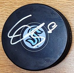 Autographed CALE FLEURY Seattle Kraken Hockey Puck
