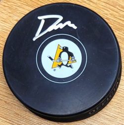 Autographed DAN MUSE Pittsburgh Penguins Hockey Puck
