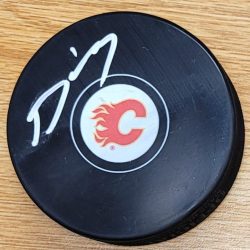 Autographed DEVIN COOLEY Calgary Flames Hockey Puck