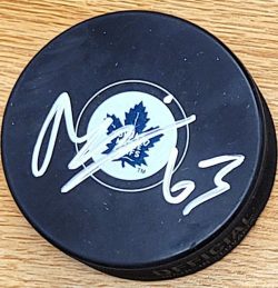 Autographed MATIAS MACCELLI Toronto Maple Leafs Hockey Puck