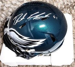 Autographed GRANT CALCATERRA Philadelphia Eagles Mini Helmet