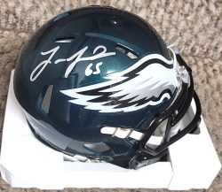 Autographed LANE JOHNSON Philadelphia Eagles Super Bowl LIX Mini Helmet