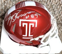 Autographed RANDY GROSSMAN Temple Owls Mini Helmet