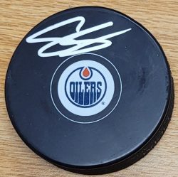 Autographed STUART SKINNER Edmonton Oilers Hockey Puck