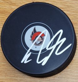 Autographed RIDLY GRIEG Ottawa Senators Hockey Puck