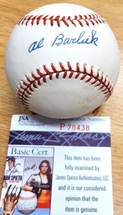 Autographed AL BARLICK Official National League Baseball JSA