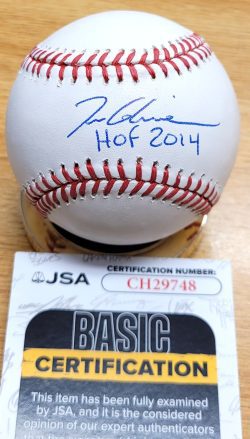 Autographed TOM GLAVINE "HOF 2014" Official Major League Baseball JSA COA