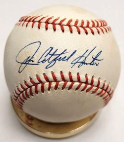 Autographed JIM CATFISH HUNTER Official American League Baseball JSA Hologram