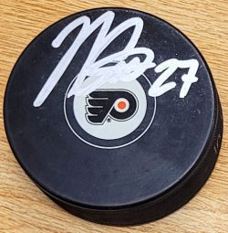 Autographed NOAH CATES Philadelphia Flyers Hockey Puck
