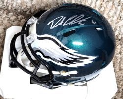Autographed GRANT CALCATERRA Philadelphia Eagles Mini Helmet