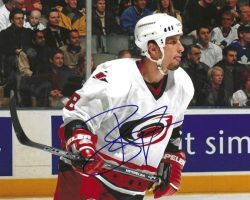Autographed BOB BOUGHNER 8X10 Carolina Hurricanes photo