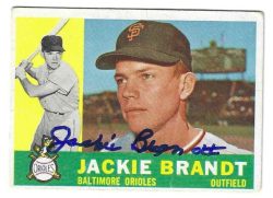 Autographed JACKIE BRANDT San Francisco Giants 1960 Topps Card