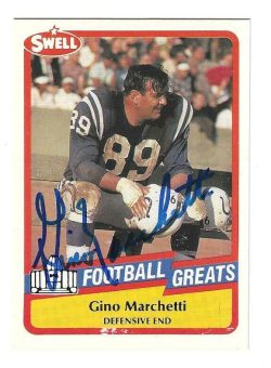 Autographed Gino Marchetti Baltmiore Colts 1989 Swell Greats Football Card with COA