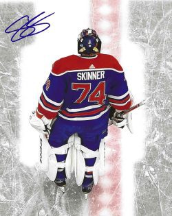 Autographed STUART SKINNER 8X10 Edmonton Oilers Photo