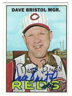 Autographed DAVE BRISTOL Cincinnati Reds 1967 Topps Card