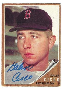 Autographed GALEN CISCO Boston Red Sox 1962 Topps Card