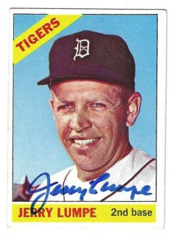 Autographed JERRY LUMPE Detroit Tigers 1966 Topps Card