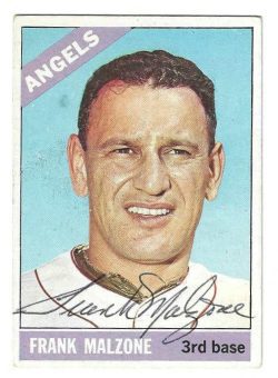 Autographed FRANK MALZONE Los Angeles Angels 1966 Topps Card
