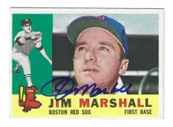 Autographed JIM MARSHALL Boston Red Sox 1960 Topps Card