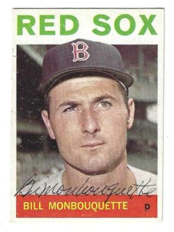 Autographed BILL MONBOUQUETTE Boston Red Sox 1964 Topps Card