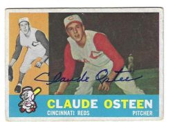 Autographed CLAUDE OSTEEN Cincinnati Reds 1960 Topps Card