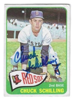 Autographed CHUCK SCHILLING Boston Red Sox 1965 Topps Card