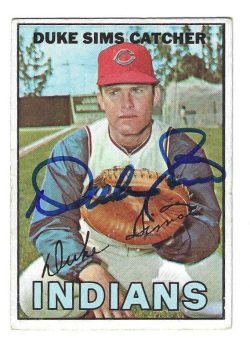Autographed DUKE SIMS Cleveland Indians 1967 Topps Card