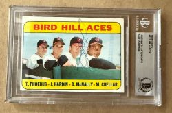 Signed JIM HARDIN Baltimore Orioles Bird Hill Aces 1969 Topps Card #532 Beckett BAS