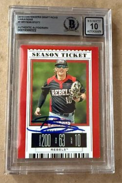 Signed BRYSON STOTT 2019 Contenders Draft Picks Card #7 Beckett Slabbed 10