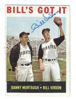 Autographed BILL VIRDON Pittsburgh Pirates 1964 Topps Card