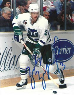 Autographed ZARLEY ZALAPSKI 8X10 Hartford Whalers Photo