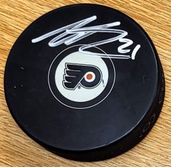 Autographed SCOTT LAUGHTON Philadelphia Flyers Hockey Puck