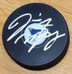 AUTOGRAPHED JIM MONTGOMERY St. Louis Blues Hockey Puck