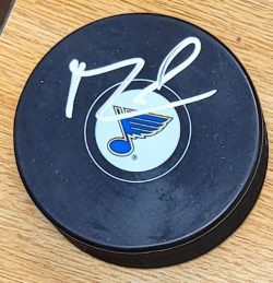 AUTOGRAPHED MATHIEU JOSEPH St. Louis Blues Hockey Puck