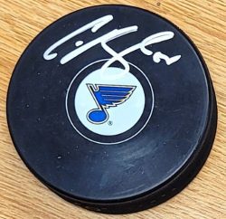 AUTOGRAPHED COLTON PARAYKO St. Louis Blues Hockey Puck