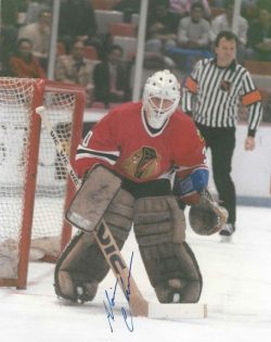 Autographed ALAIN CHEVRIER 8x10 Chicago Blackhawks Photo