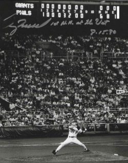 AUTOGRAPHED TERRY MULHOLLAND "1st No Hitter at the Vet 8/15/90" 8X10 Philadelphia Phillies Photo
