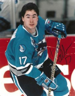 Autographed PAT FALLOON 8X10 San Jose Sharks photo