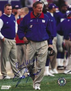Autographed JIM FASSEL 8X10 New York Giants Photo