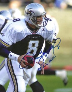 Autographed TOMMY MADDOX  "01 USFL MVP" 8x10 Los Angeles Xtreme Photo