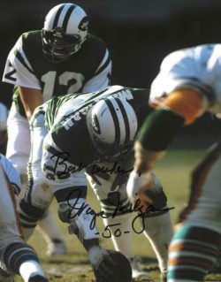 Autographed WAYNE MULLIGAN 8X10 New York Jets photo
