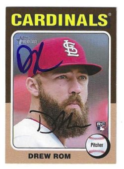 Autographed DREW ROM St. Louis Cardinals 2024 Topps Heritage Card