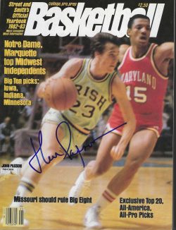 Autographed JOHN PAXSON Notre Dame Fighting Irish Street & Smith's 82-83 Basketball Yearbook