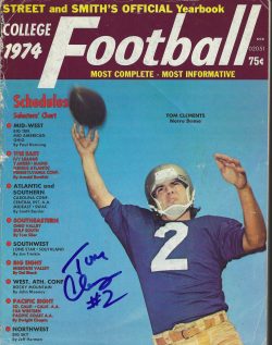 Autographed TOM CLEMENTS Notre Dame Fighting Irish 1974 Street & Smith's College Football Preview